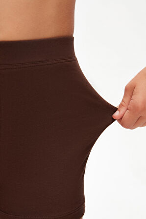 Kahverengi Basic Kız Çocuk Dans Şort