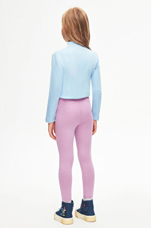 Lila Basic Kız Çocuk Yazlık Tayt