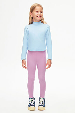 Lila Basic Kız Çocuk Yazlık Tayt