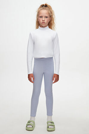 Açık Lila Basic Kız Çocuk Kışlık Tayt