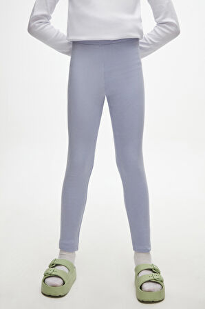 Açık Lila Basic Kız Çocuk Kışlık Tayt