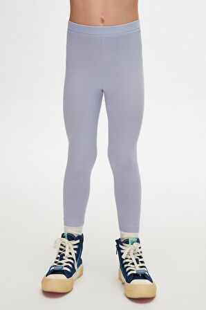 Açık Lila Basic Kız Çocuk Yazlık Tayt