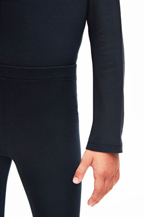 Koyu Lacivert Basic Kız Çocuk Yazlık Tayt