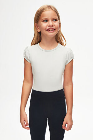 Koyu Lacivert Basic Kız Çocuk Diz Altı Tayt Kapri