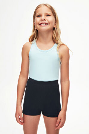 Koyu Lacivert Basic Kız Çocuk Dans Şort