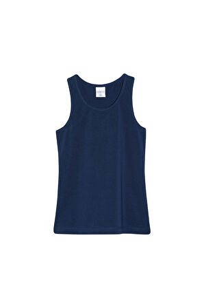 Açık Lacivert Basic Kız Çocuk Arka Büzgülü Yüzücü Atlet