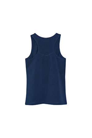 Açık Lacivert Basic Kız Çocuk Arka Büzgülü Yüzücü Atlet