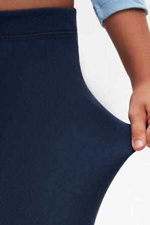 Açık Lacivert Basic Kız Çocuk Kışlık Tayt