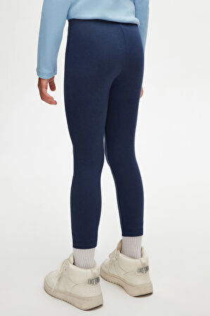 Açık Lacivert Basic Kız Çocuk Kışlık Tayt