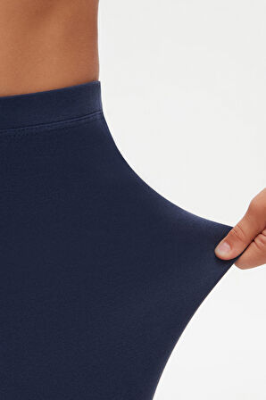 Açık Lacivert Basic Kız Çocuk Yazlık Tayt