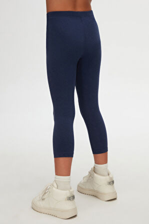 Açık Lacivert Basic Kız Çocuk Yazlık Tayt