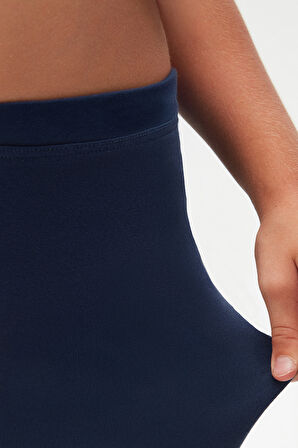 Açık Lacivert Basic Kız Çocuk Diz Altı Tayt Kapri