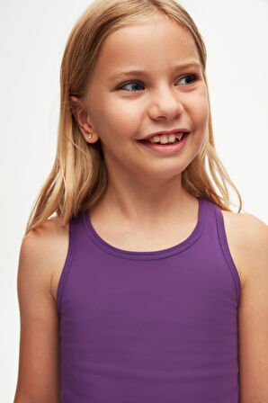 Mor Basic Kız Çocuk Yüzücü Atlet