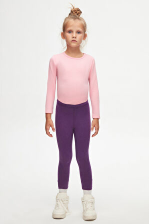 Mor Basic Kız Çocuk Yazlık Tayt