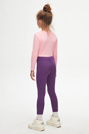 Mor Basic Kız Çocuk Yazlık Tayt