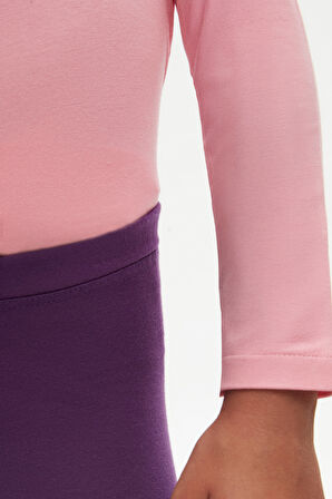 Mor Basic Kız Çocuk Yazlık Tayt