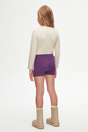 Mor Basic Kız Çocuk Dans Şort