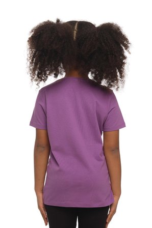 Açık Mor Basic Unisex Çocuk Sıfır Yaka Kısa Kollu Tişört