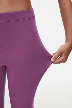 Açık Mor Basic Kız Çocuk Kışlık Tayt