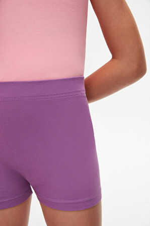Açık Mor Basic Kız Çocuk Dans Şort