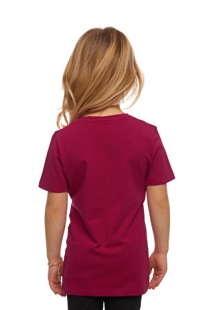 Mürdüm Basic Unisex Çocuk Sıfır Yaka Kısa Kollu Tişört