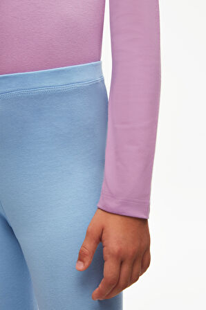 Koyu Mavi Basic Kız Çocuk Yazlık Tayt