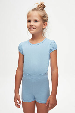 Koyu Mavi Basic Kız Çocuk Dans Şort