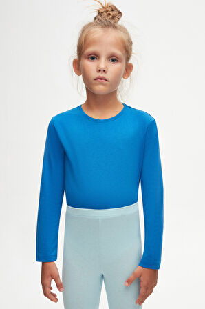 Bebek Mavisi Basic Kız Çocuk Yazlık Tayt