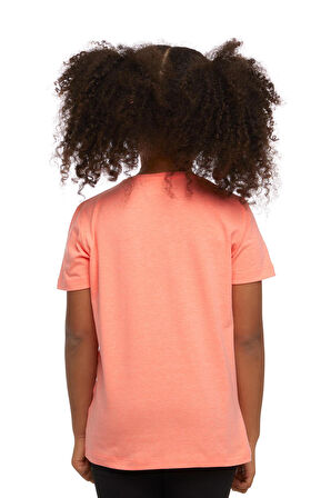 Fosfor Turuncu Basic Unisex Çocuk Sıfır Yaka Kısa Kollu Tişört