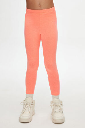 Fosfor Turuncu Basic Kız Çocuk Yazlık Tayt