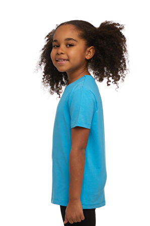 Okyanus Mavi Unısex Sıfır Yaka Kısa Kollu Tişört