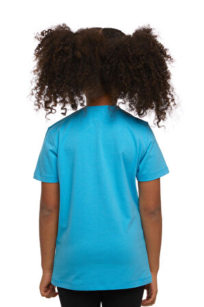 Okyanus Mavi Unısex Sıfır Yaka Kısa Kollu Tişört