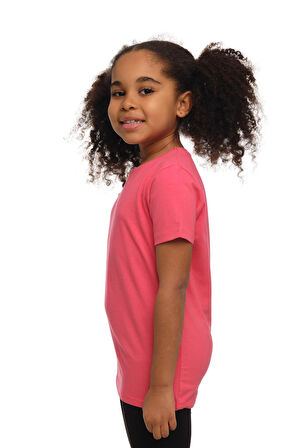 Nar Çiçeği Basic Unisex Çocuk Sıfır Yaka Kısa Kollu Tişört