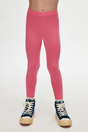 Şeker pembe Basic Kız Çocuk Yazlık Tayt