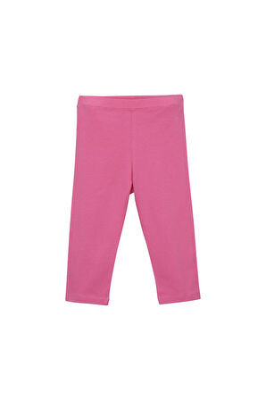 Şeker pembe Basic Kız Çocuk Diz Altı Tayt Kapri