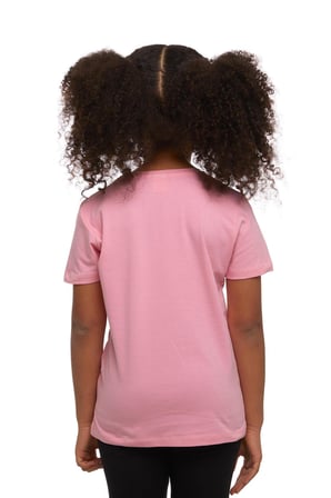 Pembe Basic Unisex Çocuk Sıfır Yaka Kısa Kollu Tişört