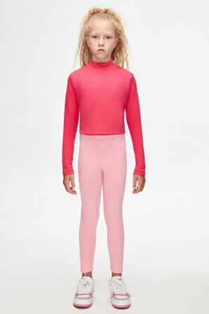 Pembe Basic Kız Çocuk Kışlık Tayt