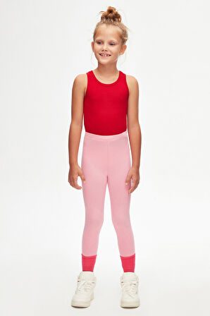 Pembe Basic Kız Çocuk Yazlık Tayt