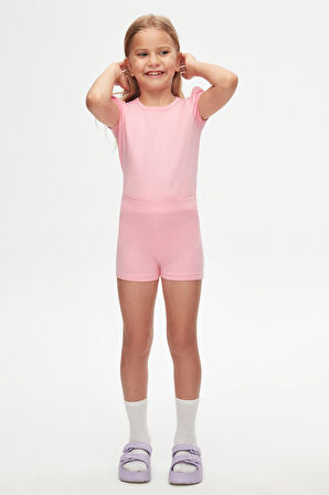 Pembe Basic Kız Çocuk Dans Şort