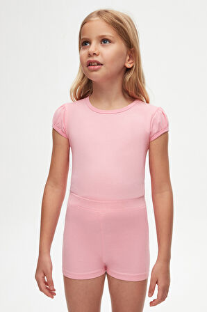 Pembe Basic Kız Çocuk Dans Şort