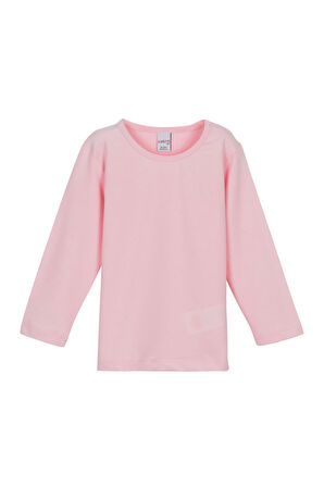 Uçuk pembe Basic  Çıtçıtlı Uzun Kollu Bebek Tişört