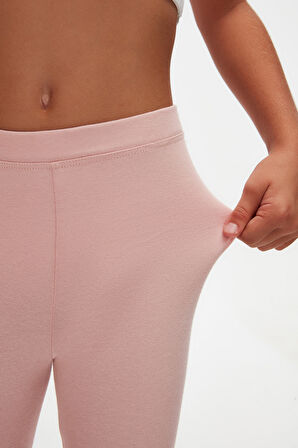 Pudra Pembe Basic Kız Çocuk Yazlık Tayt