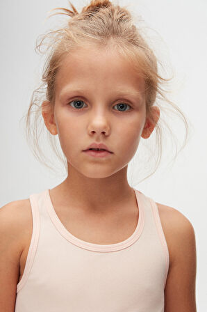 Açık Pudra Basic Kız Çocuk Yüzücü Atlet