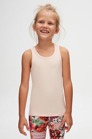 Açık Pudra Basic Kız Çocuk Yüzücü Atlet