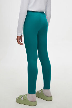 Koyu Petrol Basic Kız Çocuk Kışlık Tayt