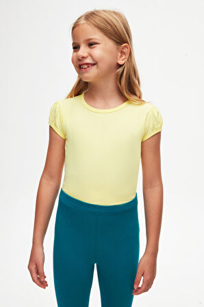 Koyu Petrol Basic Kız Çocuk Yazlık Tayt