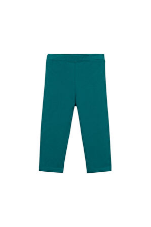 Koyu Petrol Basic Kız Çocuk Diz Altı Tayt Kapri