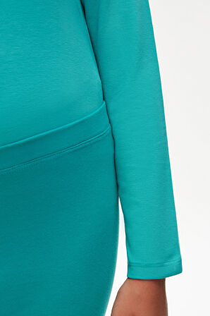 Açık Petrol Basic Kız Çocuk Yazlık Tayt