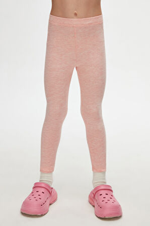 Koyu Pembe Melanj Basic Kız Çocuk Yazlık Tayt