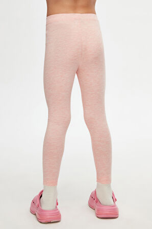 Koyu Pembe Melanj Basic Kız Çocuk Yazlık Tayt